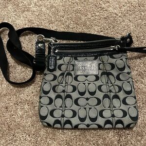 Coach Black and Gray Signature Crossbody Bag